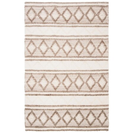Safavieh 8 x 10 ft. Natural Fiber Flat Weave Rectangle Area Rug Taupe & Ivory NF866B-8
